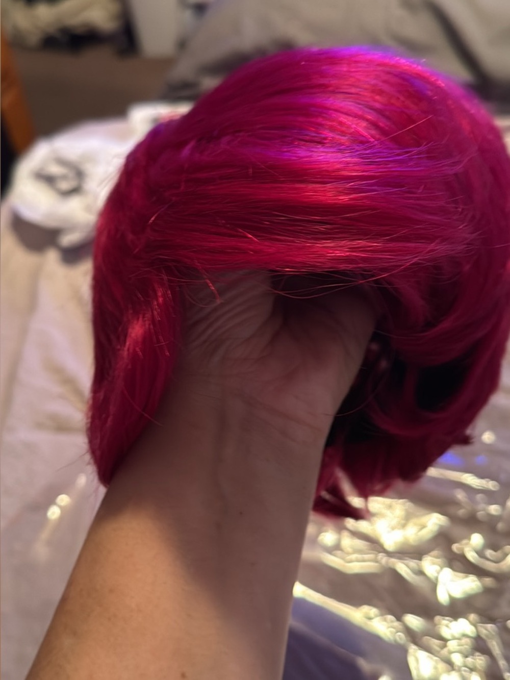Vibrant Magenta Women's Hairpiece - Bold Pink Wig